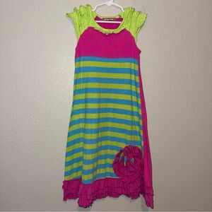 Jelly the Pug Girls Timeless Ruffle Maxi Dress Size 5 Bright Stripe Boutique